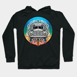 Artistic Silhouette Of A School Bus Hoodie